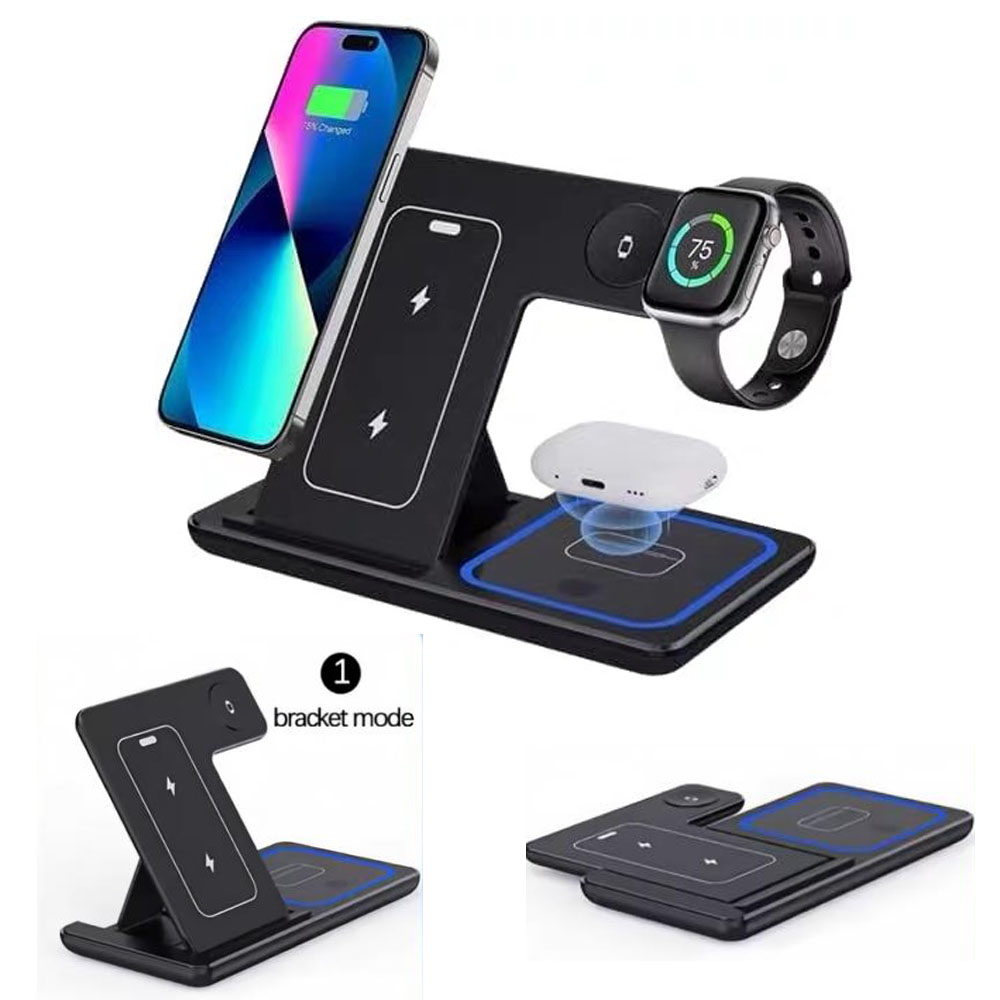 Wireless Charger 3 In 1 - Fast Wireless Charger Charging Station Foldable