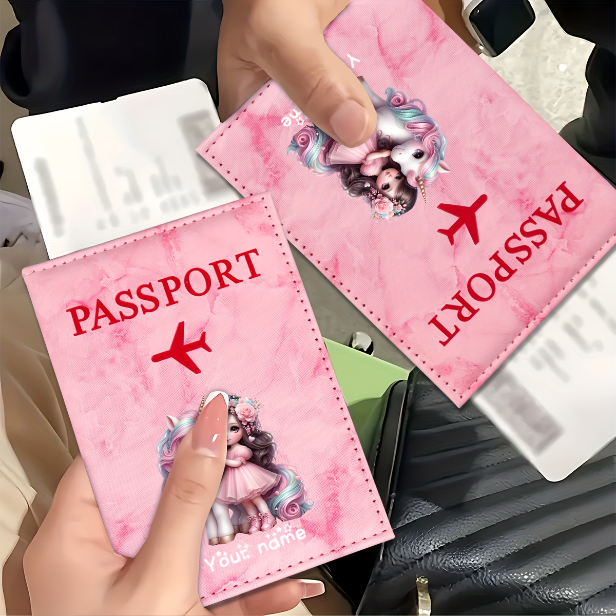 Tech Accessories Travel - Unicorn Girl Pattern PU Passport Holder