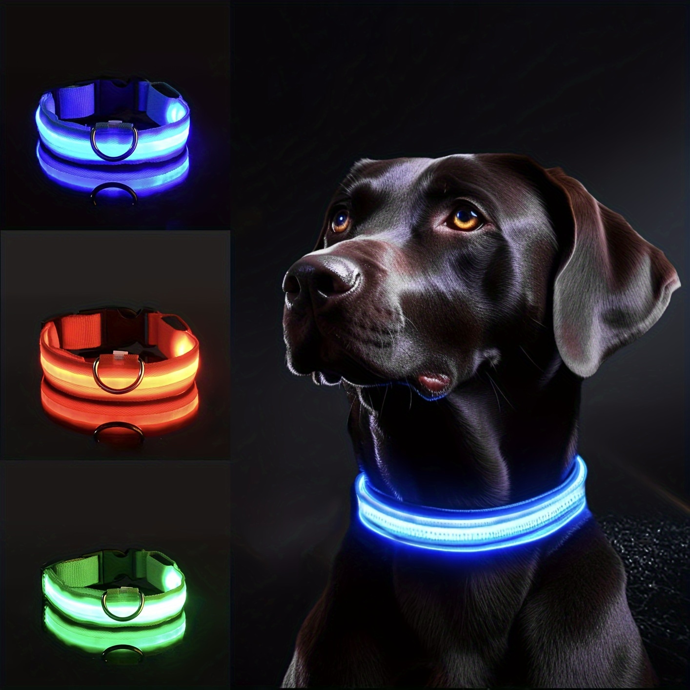 Tech Dog Accessories - Reflective LED Dog Collar for Night