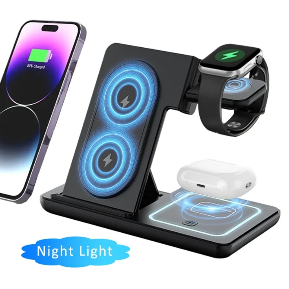 Wireless Charger 3 In 1 - Night LED Light 3 In 1