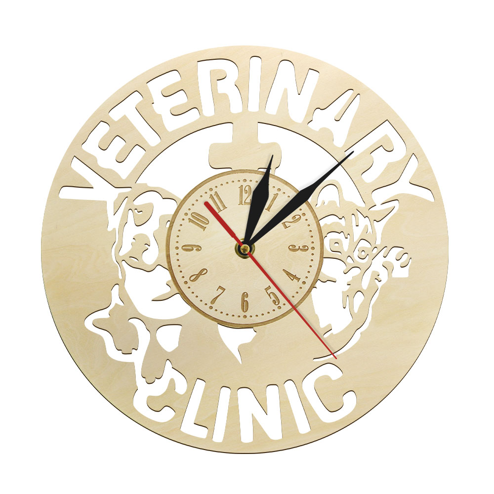 Tech Accessories To Gift - Veterinary Clinic Accessory Wood Wall Clock
