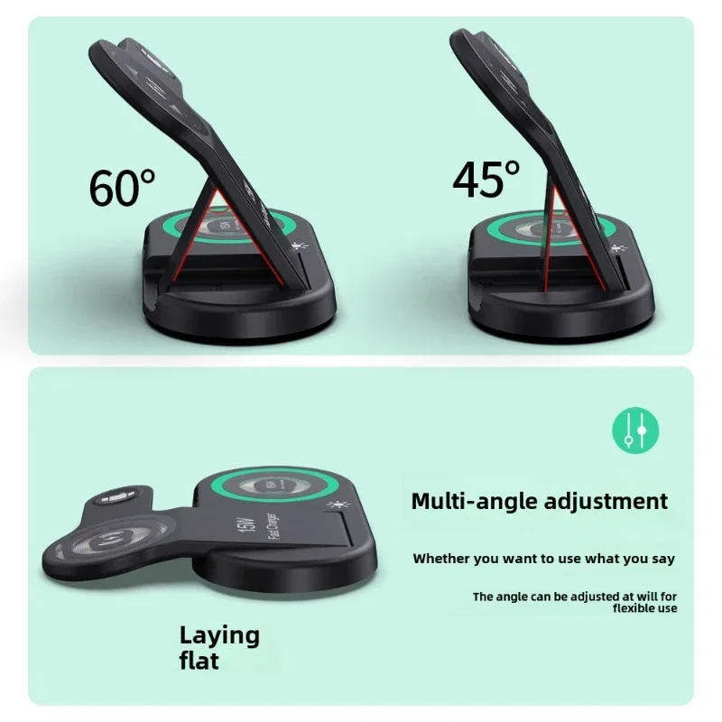 15W Fast Wireless Charger Stan - Wireless Charger 3 In 1 ulasan dan harga