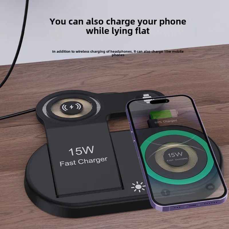 15W Fast Wireless Charger Stan - Wireless Charger 3 In 1 ulasan dan harga