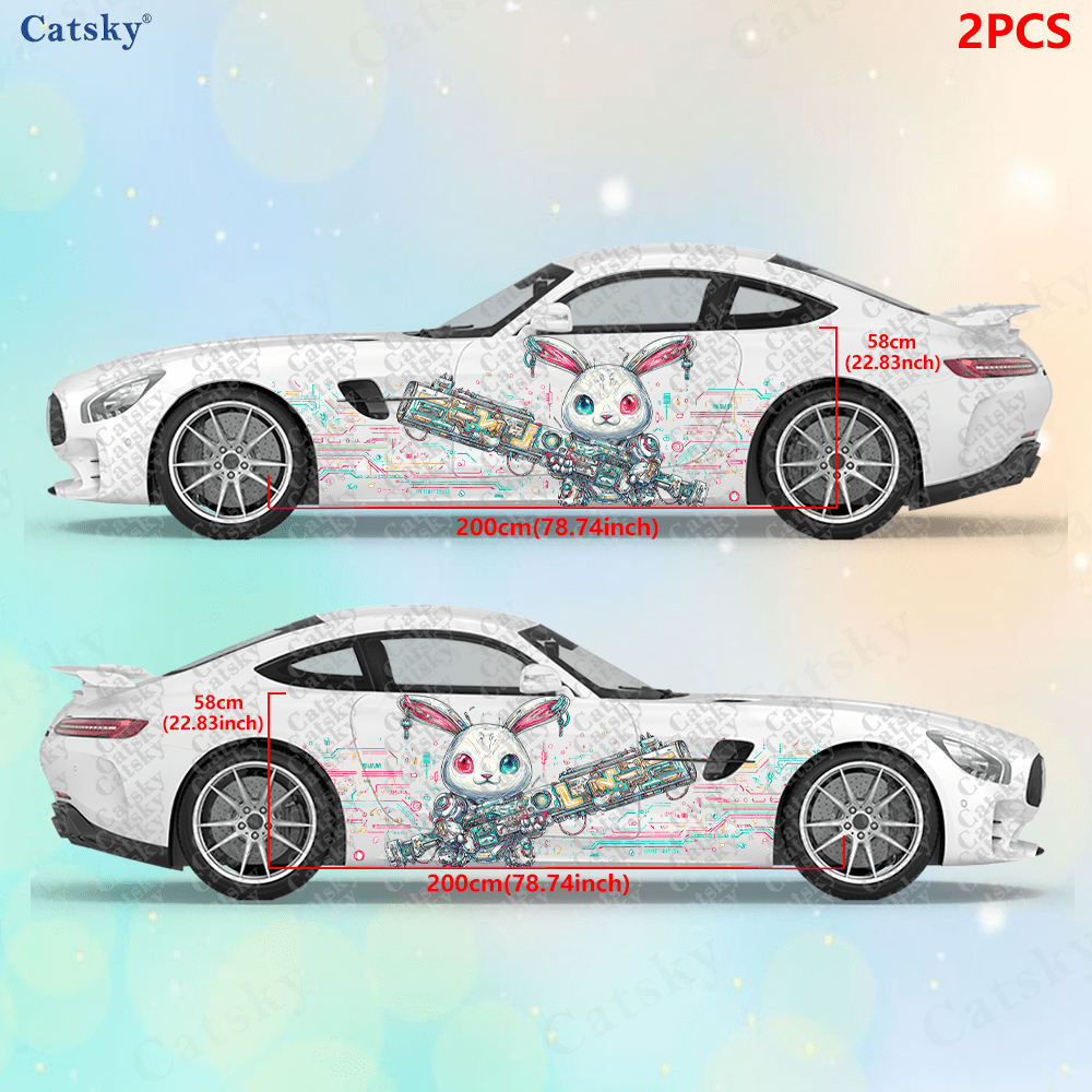 2pcs Cyberpunk Line Tech Bunny - Tech Accessories To Gift ulasan dan harga