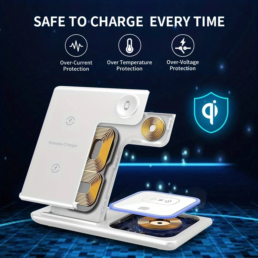 3 In 1 Wireless Charger Foldab - Wireless Charger 3 In 1 ulasan dan harga