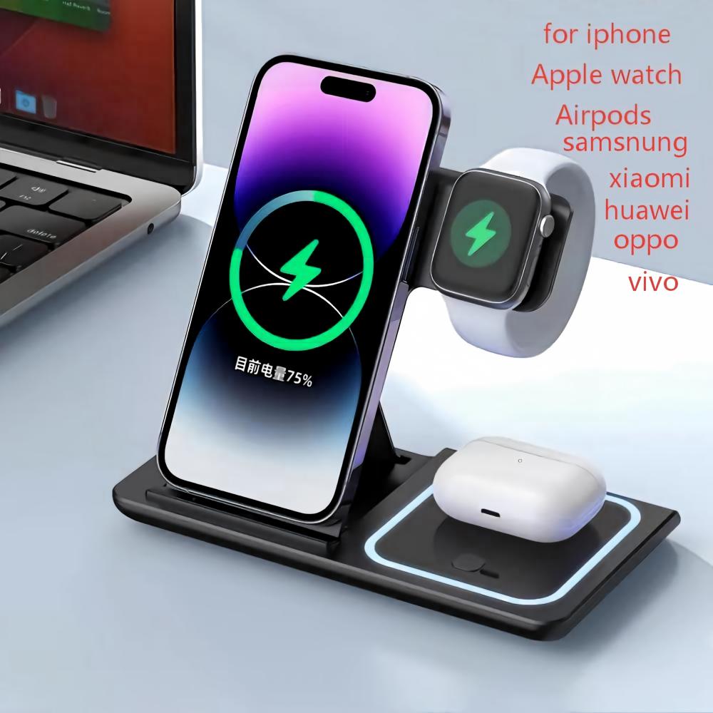 Wireless Charger Holder Stand  - Wireless Charger 3 In 1 ulasan dan harga
