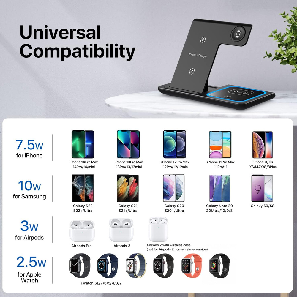 Wireless Charger Holder Stand  - Wireless Charger 3 In 1 ulasan dan harga