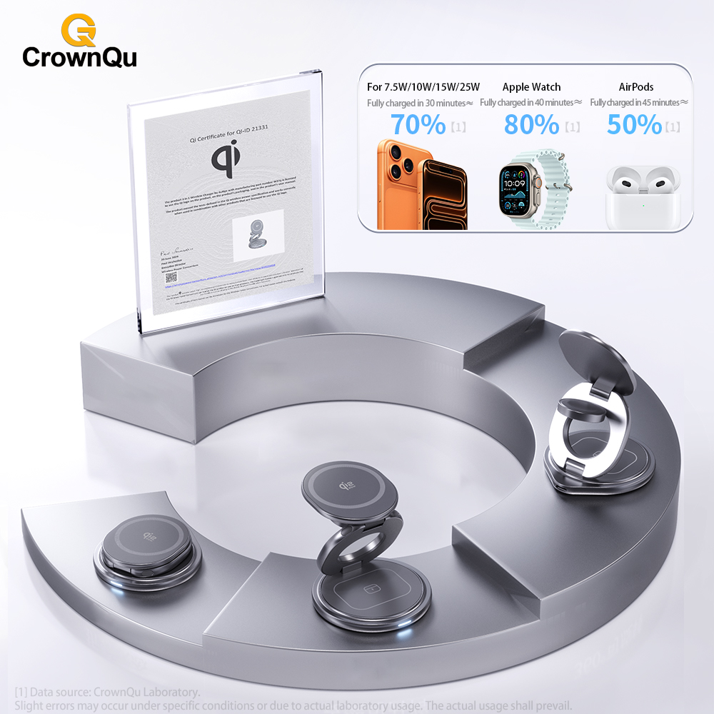Qi2.2 25W Metal Magnetic Wirel - Wireless Charger 3 In 1 ulasan dan harga