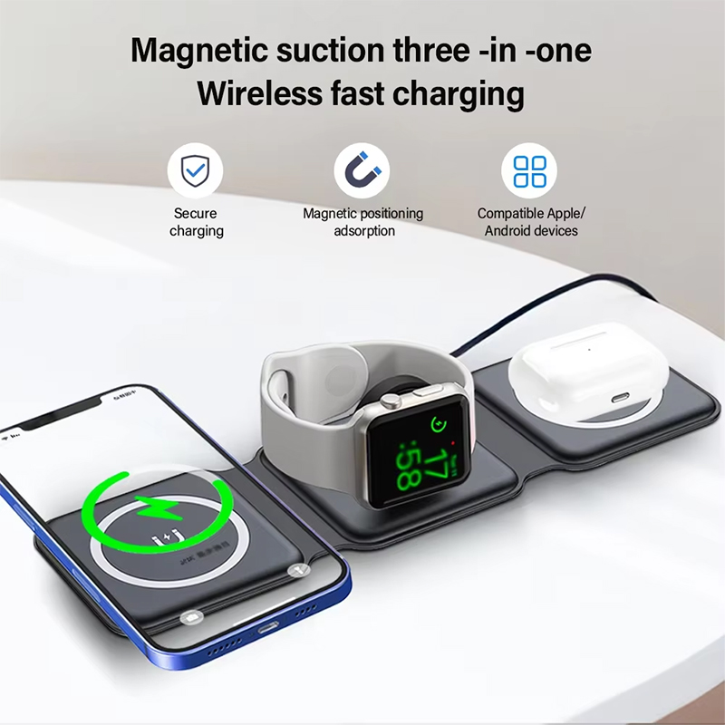 Universal Qi2 Magnetic Foldabl - Wireless Charger 3 In 1 ulasan dan harga