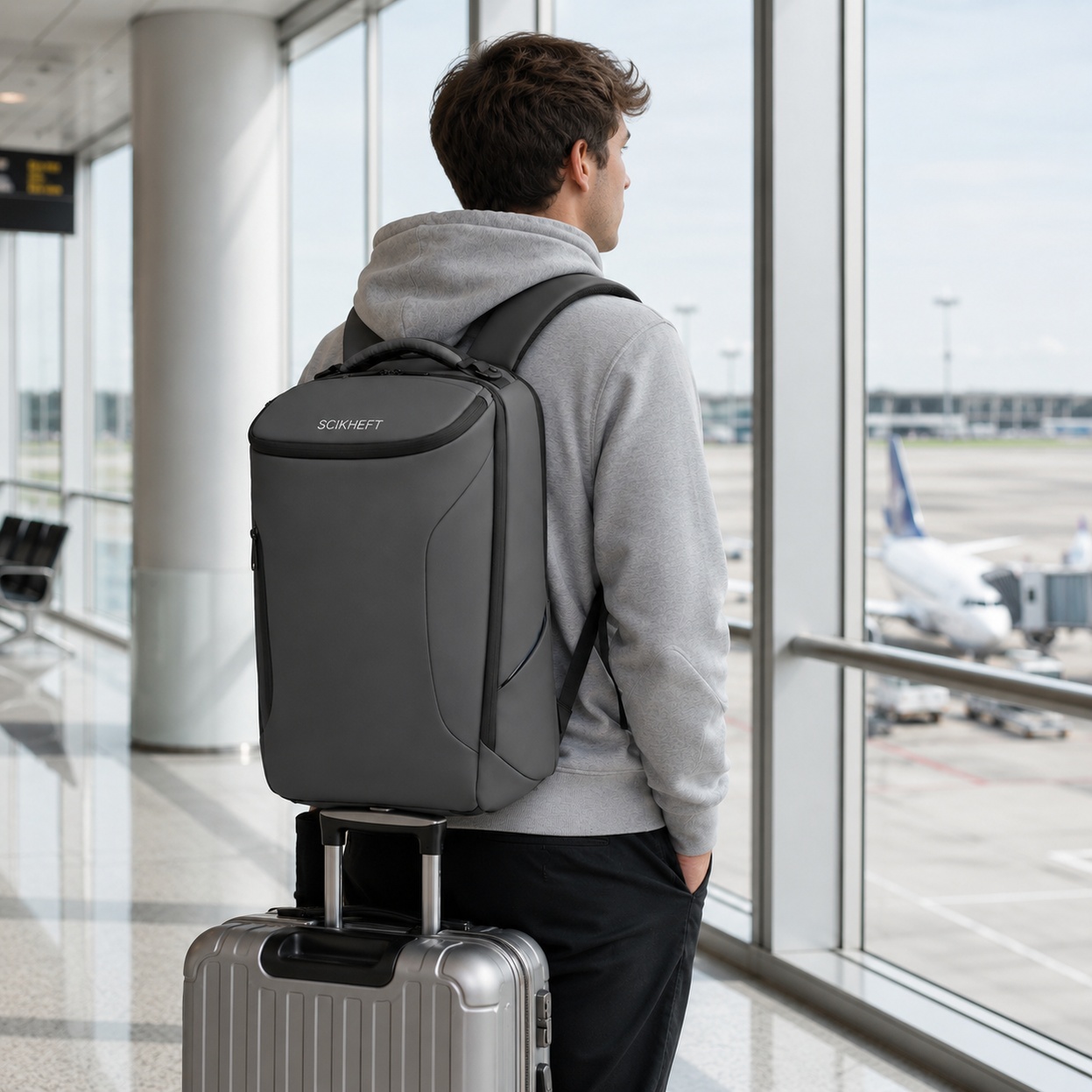 1pc Ergonomic Commute Backpack - Tech Accessories Travel ulasan dan harga