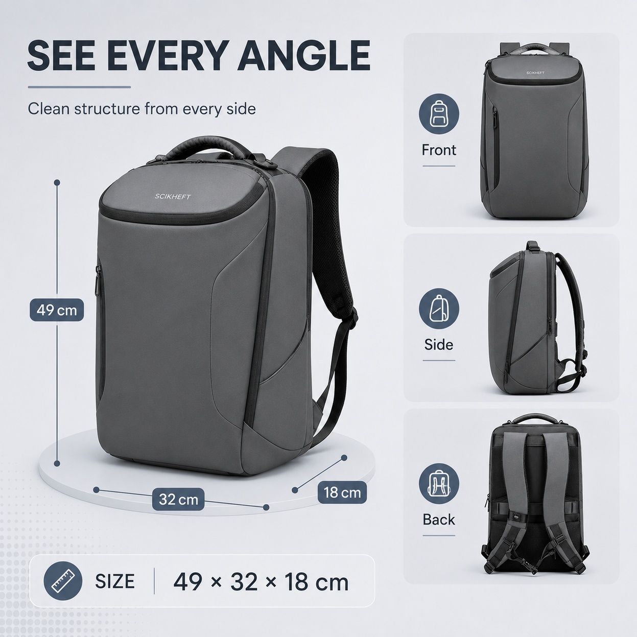 1pc Ergonomic Commute Backpack - Tech Accessories Travel ulasan dan harga