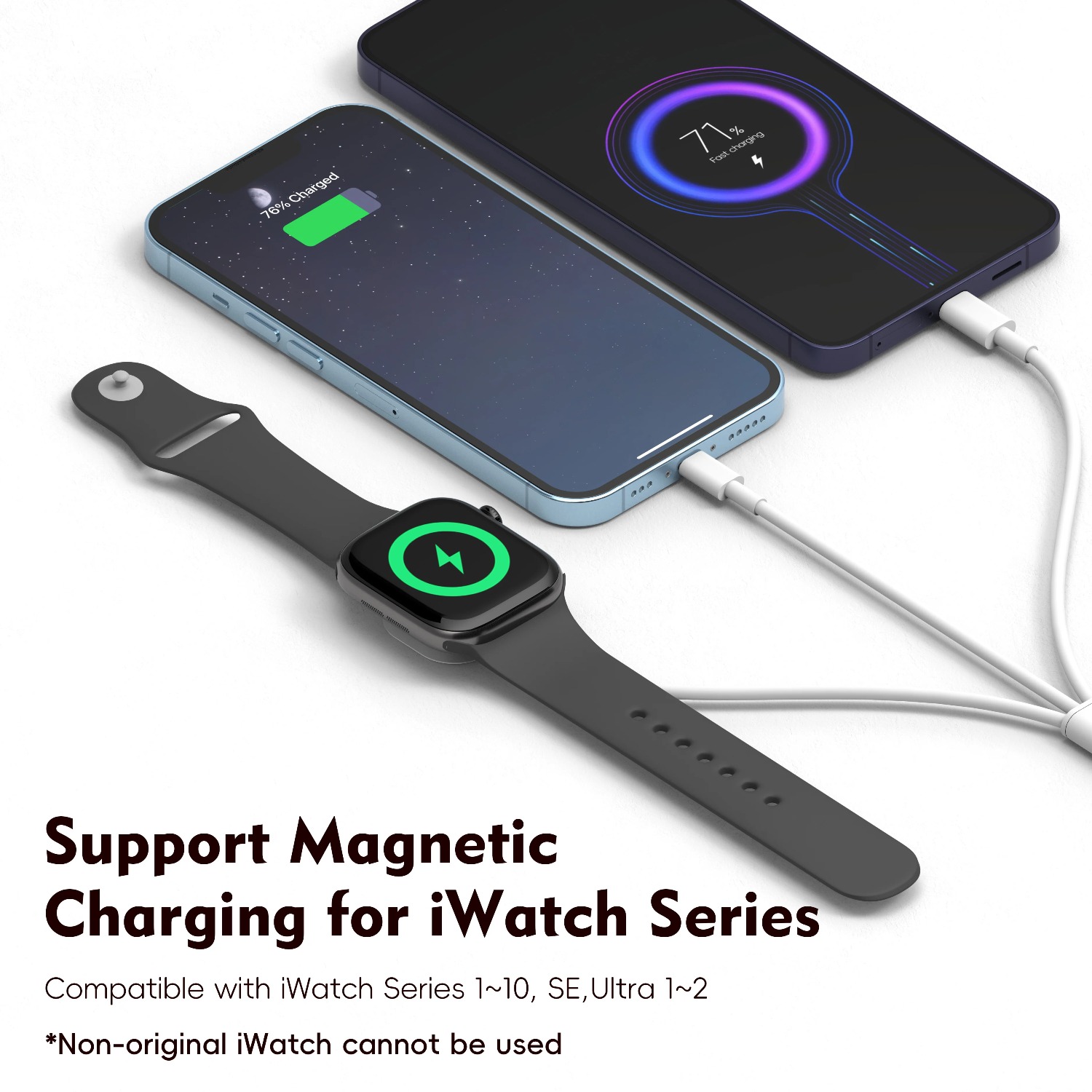 3 in 1  Magnetic Watch Charger - Power Bank Wireless ulasan dan harga