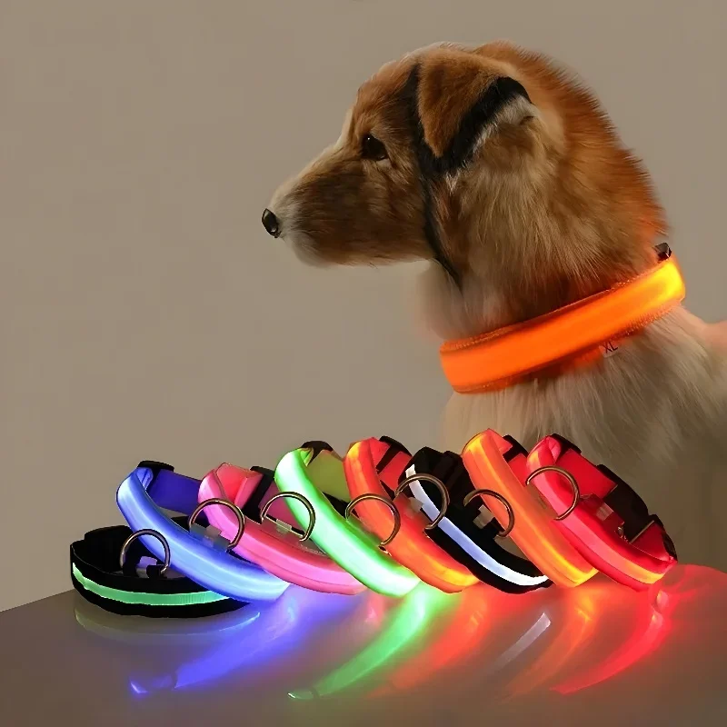 Dog Collar Nylon LED Night Saf - Tech Dog Accessories ulasan dan harga