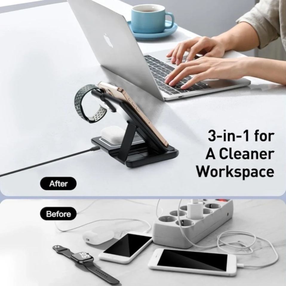 Night LED Light 3 In 1 Wireles - Wireless Charger 3 In 1 ulasan dan harga