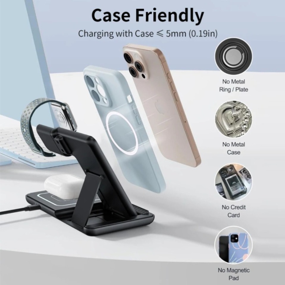 Night LED Light 3 In 1 Wireles - Wireless Charger 3 In 1 ulasan dan harga