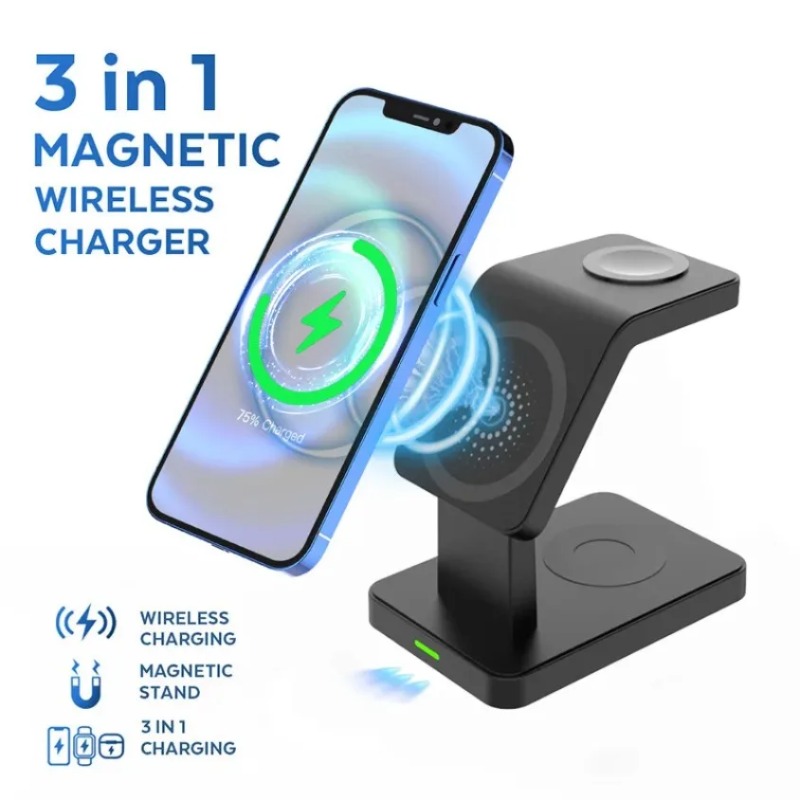 Magnetic Wireless 3 In 1 Charg - Wireless Charger 3 In 1 ulasan dan harga