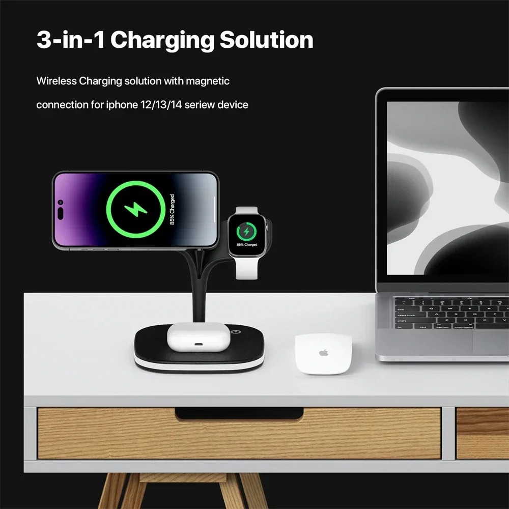 Magnetic 3 in 1 Wireless Charg - Wireless Charger 3 In 1 ulasan dan harga